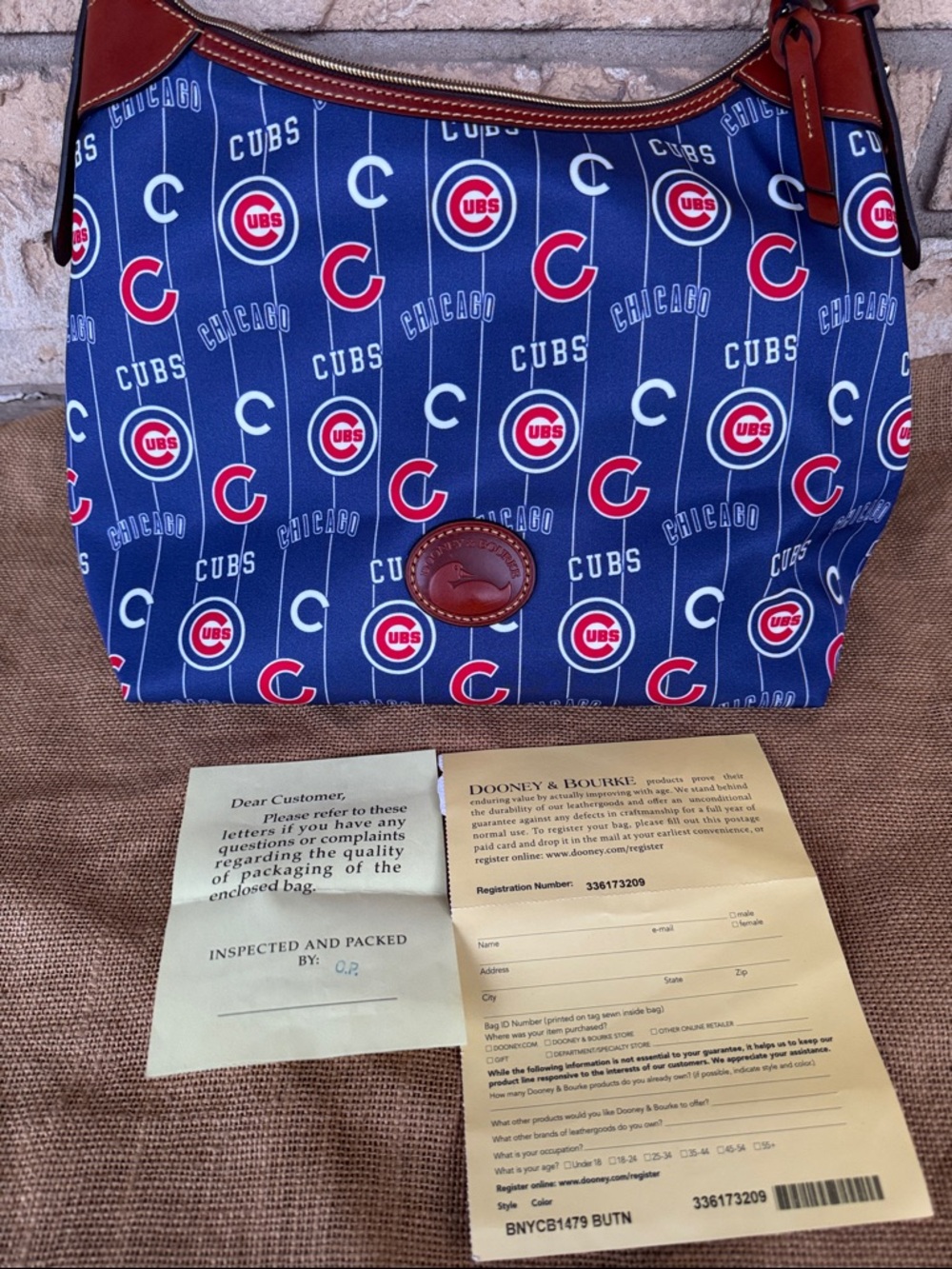 Dooney & Bourke Chicago Cubs Game Day Hobo Bag Large Erica NWT Limited Sold Out - Picture 11 of 14